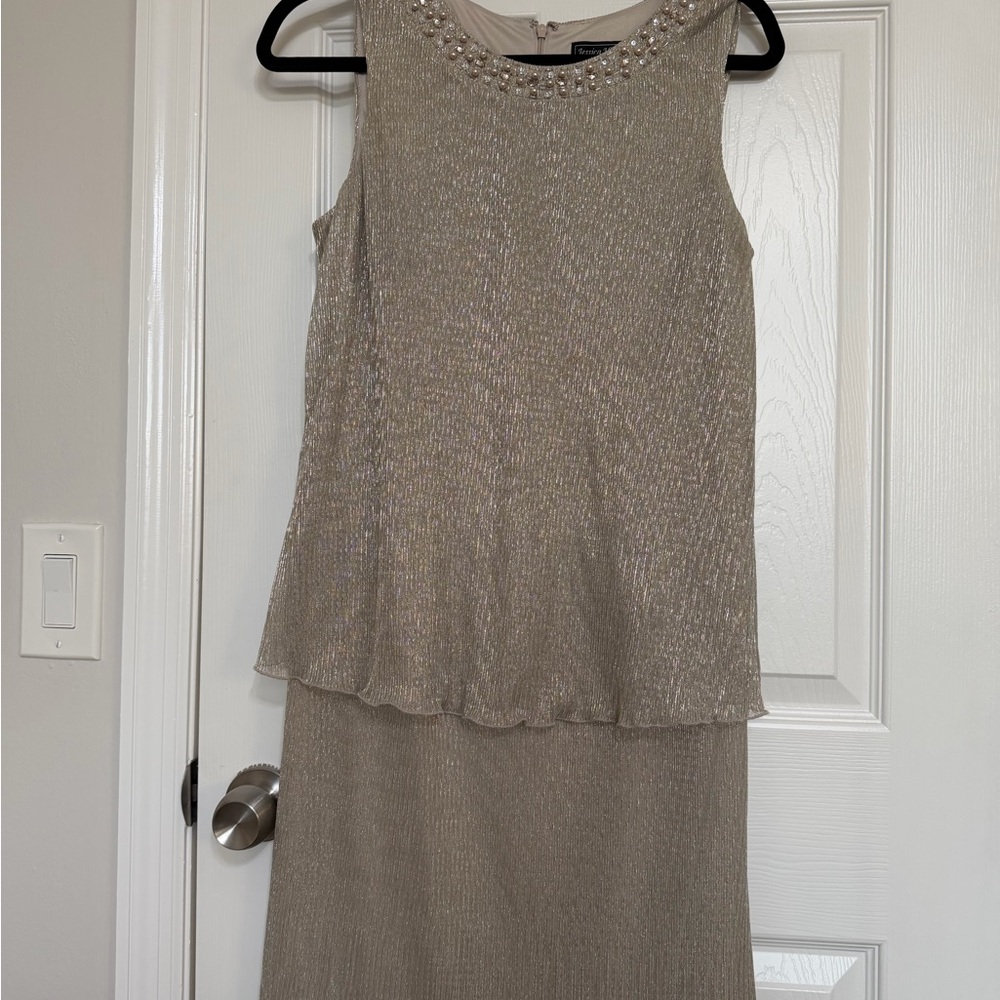 Jessica Howard Gold Beaded Dress